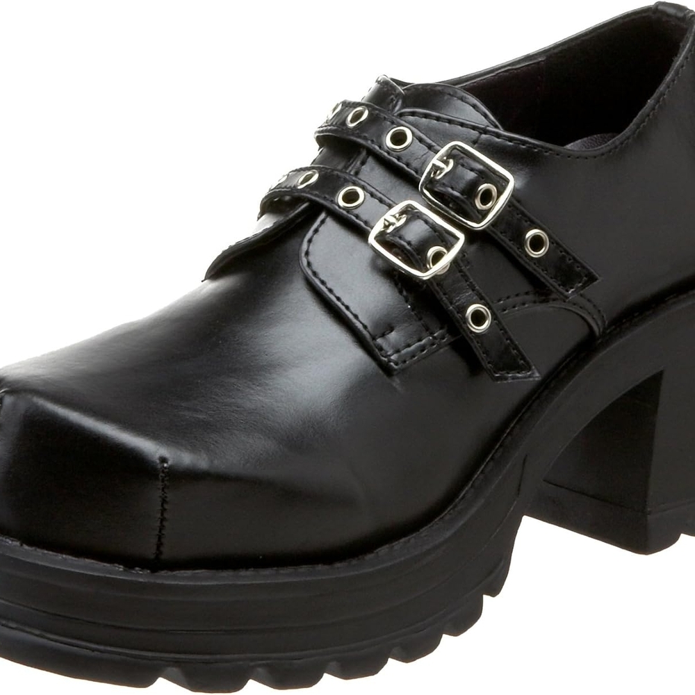 Demonia by Pleaser Women's Trump-101 Loafer,Black Polyurethane,6 M US
